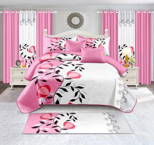 Pink roses bed set