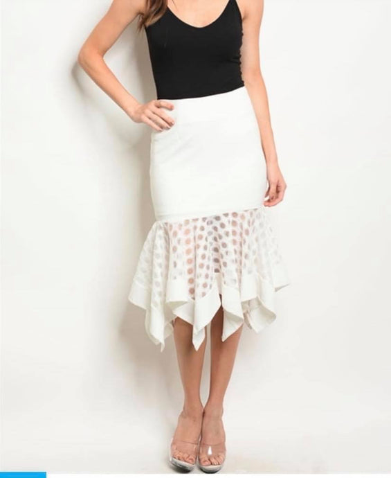 Fish Tale Off White Skirt