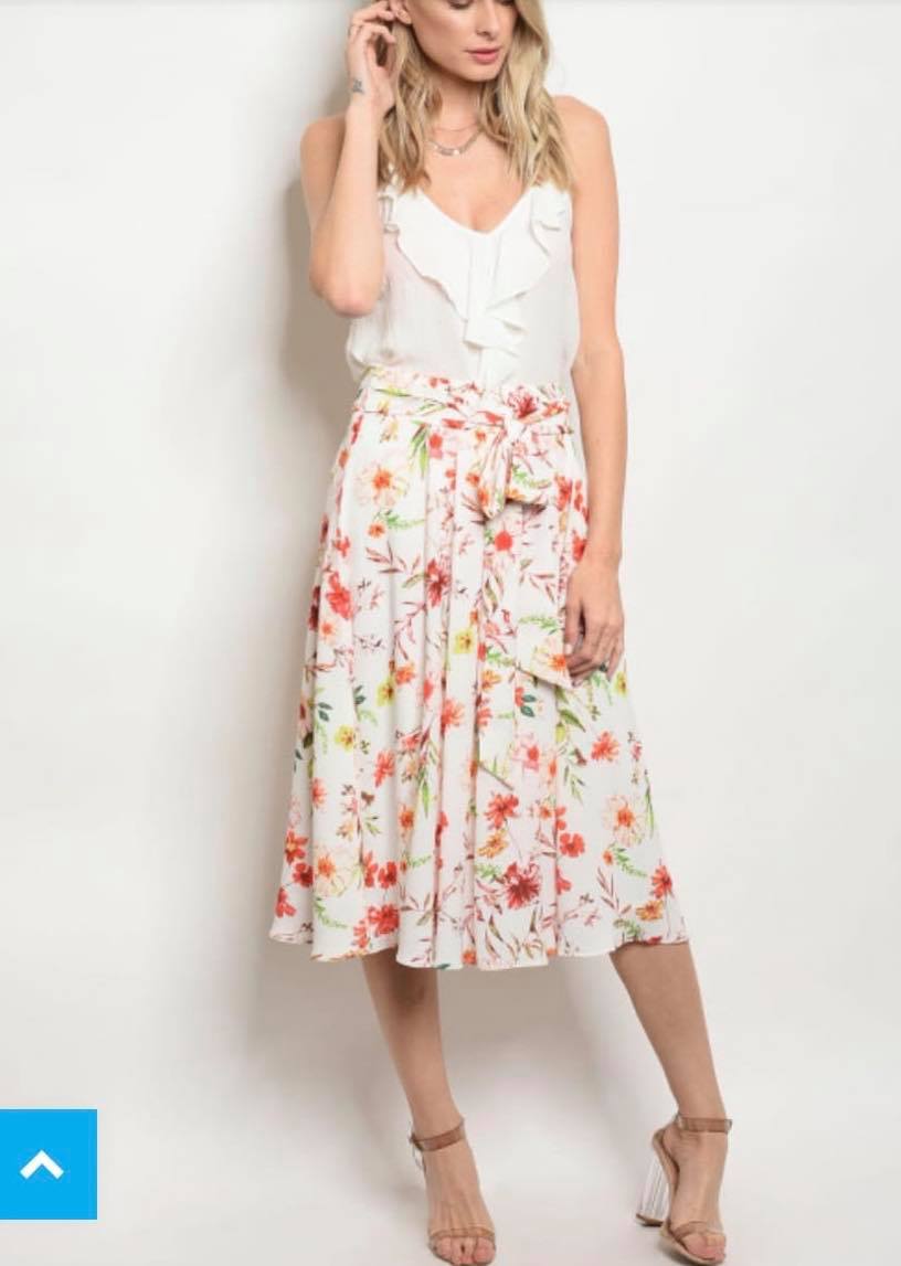Midi Floral Skirt
