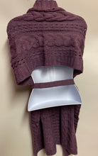 Load image into Gallery viewer, cable knit shawl with strap