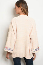 Load image into Gallery viewer, Cream With Flower Embroidery Sweater