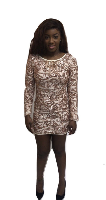 MAKE WITH LOVE SEQUINS LONG SLEEVE DRESS