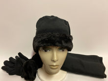 Load image into Gallery viewer, Women winter set hat , scarf, hand warmer