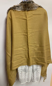Fur ruana shawl