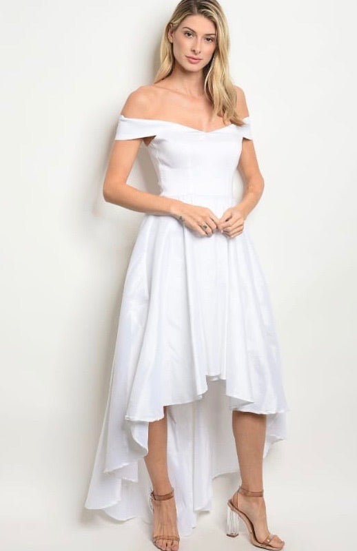 BELL OF THE BALL OFF THE SHOULDER DRESS