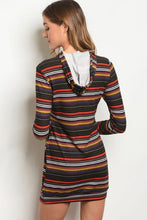 Load image into Gallery viewer, Black Muti Color Stripe Dress