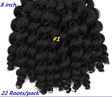 Load image into Gallery viewer, 8inch Jumpy Wand Curl Crochet Braids 22 Roots Jamaican Bounce Synthetic Crochet Hair