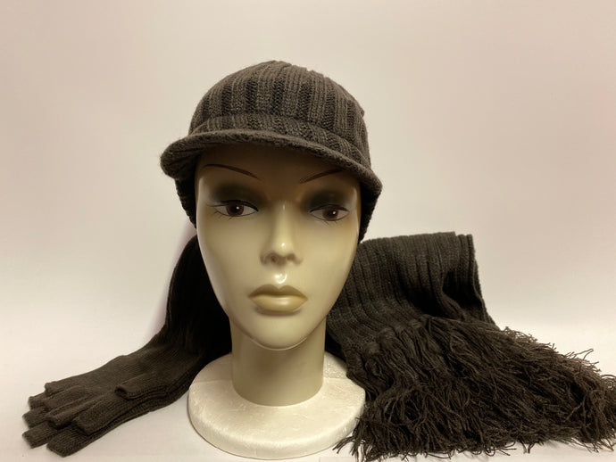 Lady’s scarf set hat,scarf,hand warmer