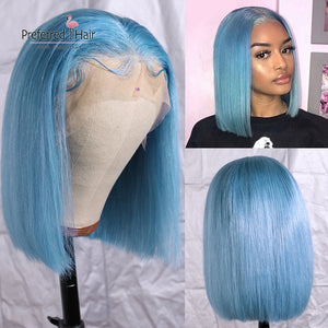 Brazilian  Hair 613 Lace Front Wig Pre Plucked  Short Bob Wig